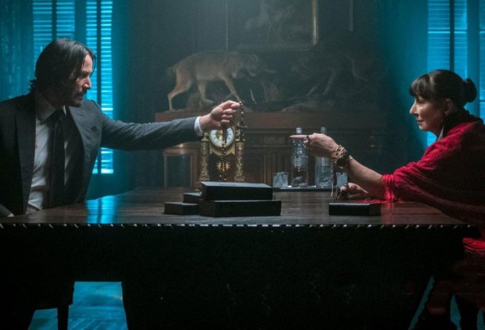 john wick 3 keanu reeves anjelica huston